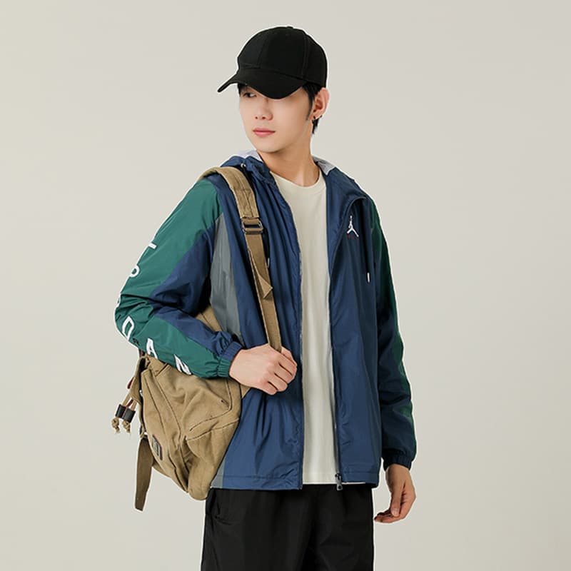 AJ sports windbreaker men's new spring and autumn casual jacket new outdoor breathable student long-sleeved running jacket 3