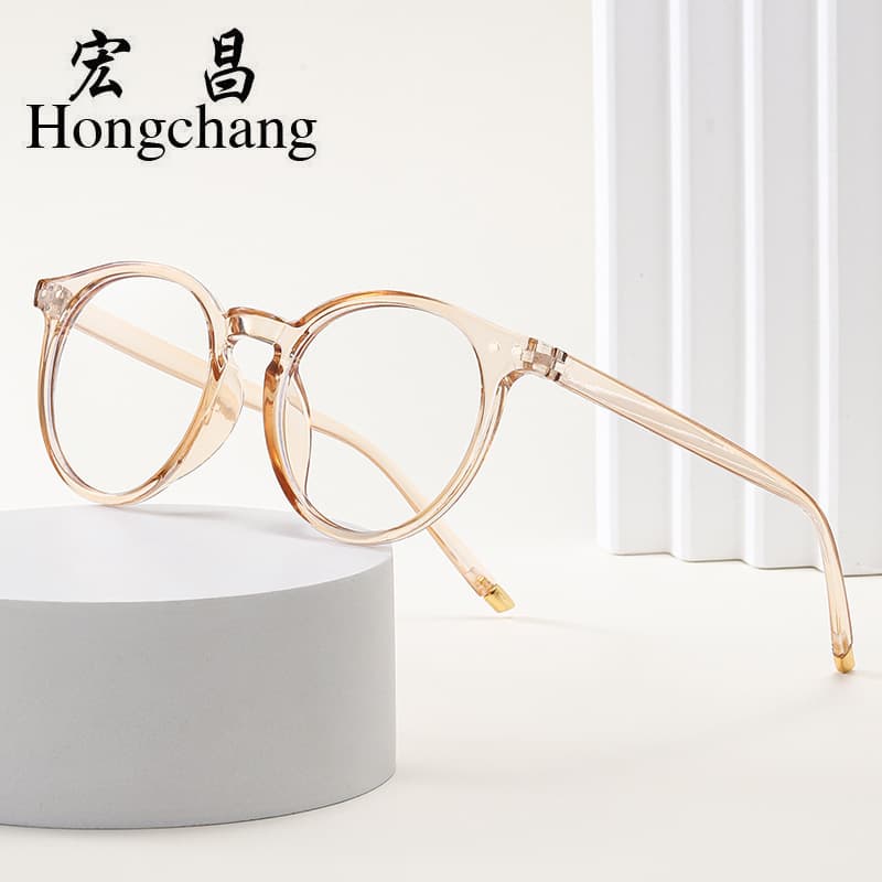 New retro anti-blue light glasses frame TEMU men and women plain mirror round Xiyin glasses frame with nose pads 3