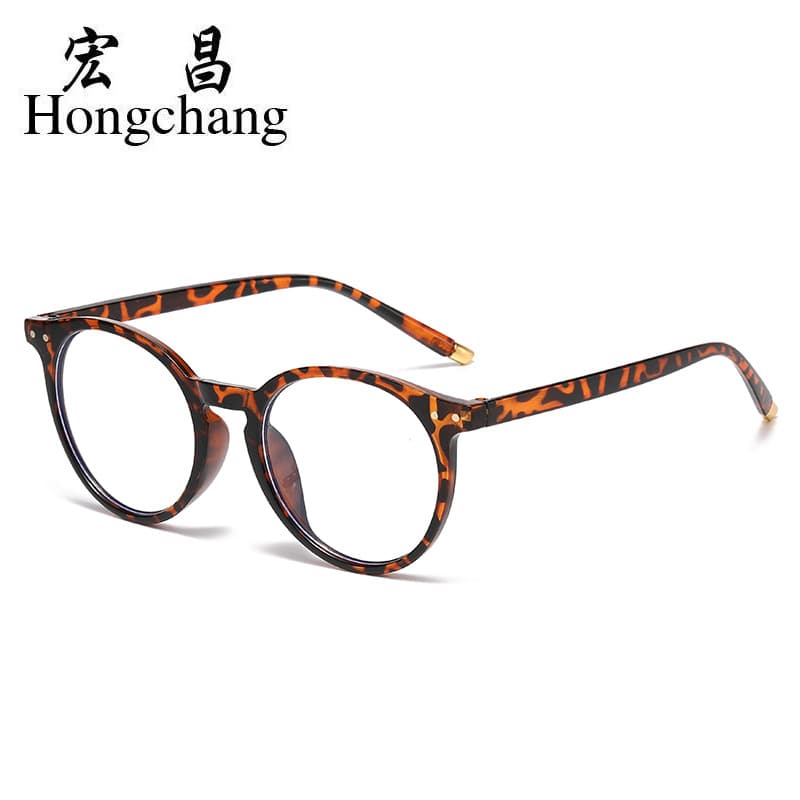 New retro anti-blue light glasses frame TEMU men and women plain mirror round Xiyin glasses frame with nose pads 5