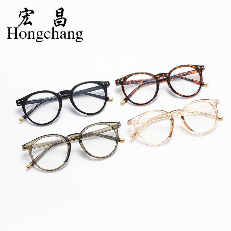 New retro anti-blue light glasses frame TEMU men and women plain mirror round Xiyin glasses frame with nose pads 1