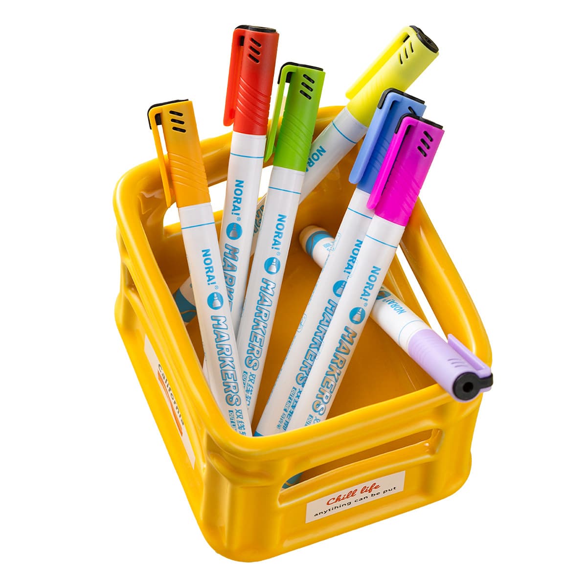 NORA double-line outline pen handbook pen colorful highlight marker pen for children and students handwritten newspaper special highlighter pen 6