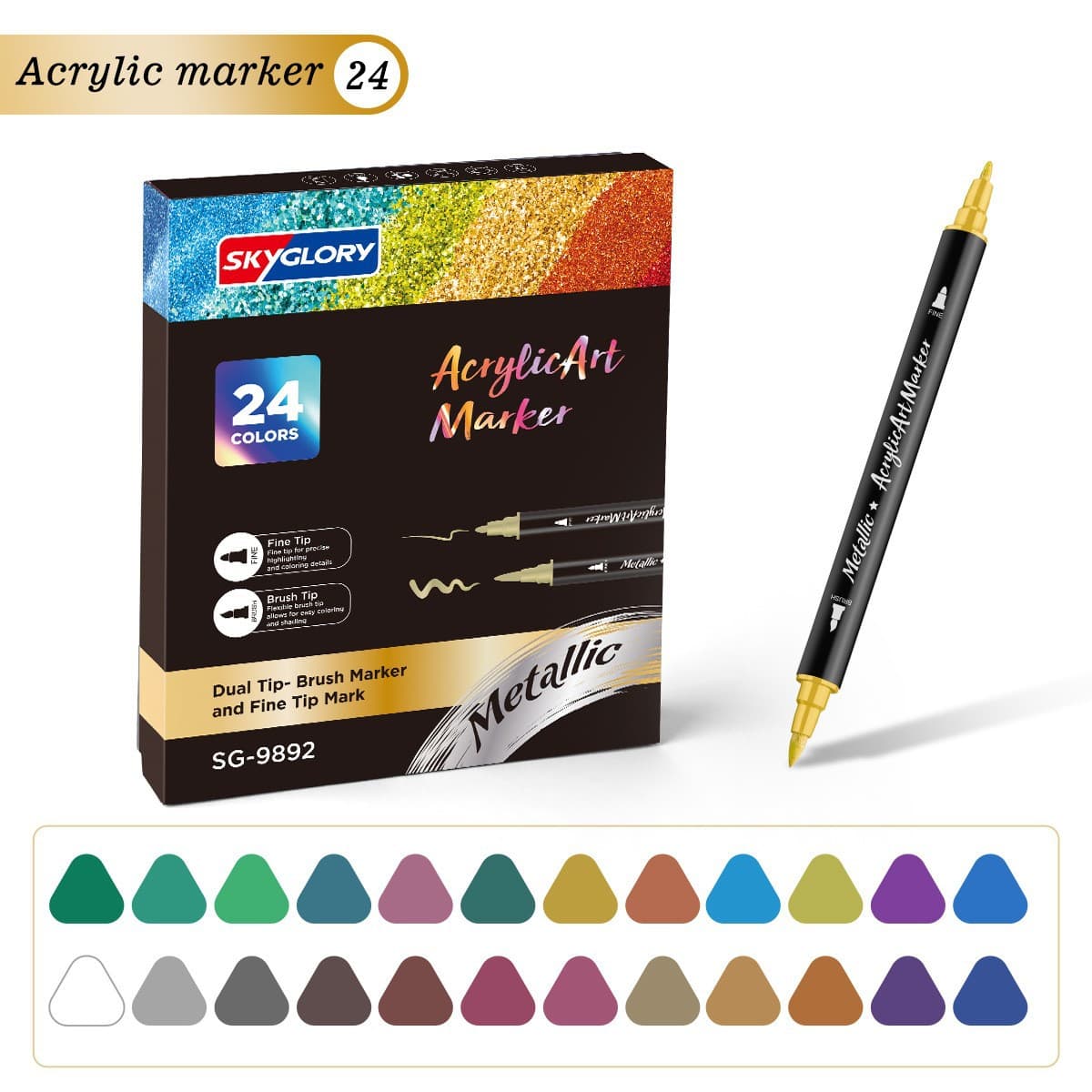 NORA double-line outline pen handbook pen colorful highlight marker pen for children and students handwritten newspaper special highlighter pen 8