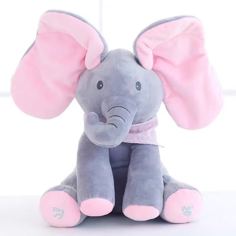 Peek-a-boo baby elephant toy, soothing doll, raising head to practice training 0-1-3 year old babies to learn to speak, the magic tool can move 6