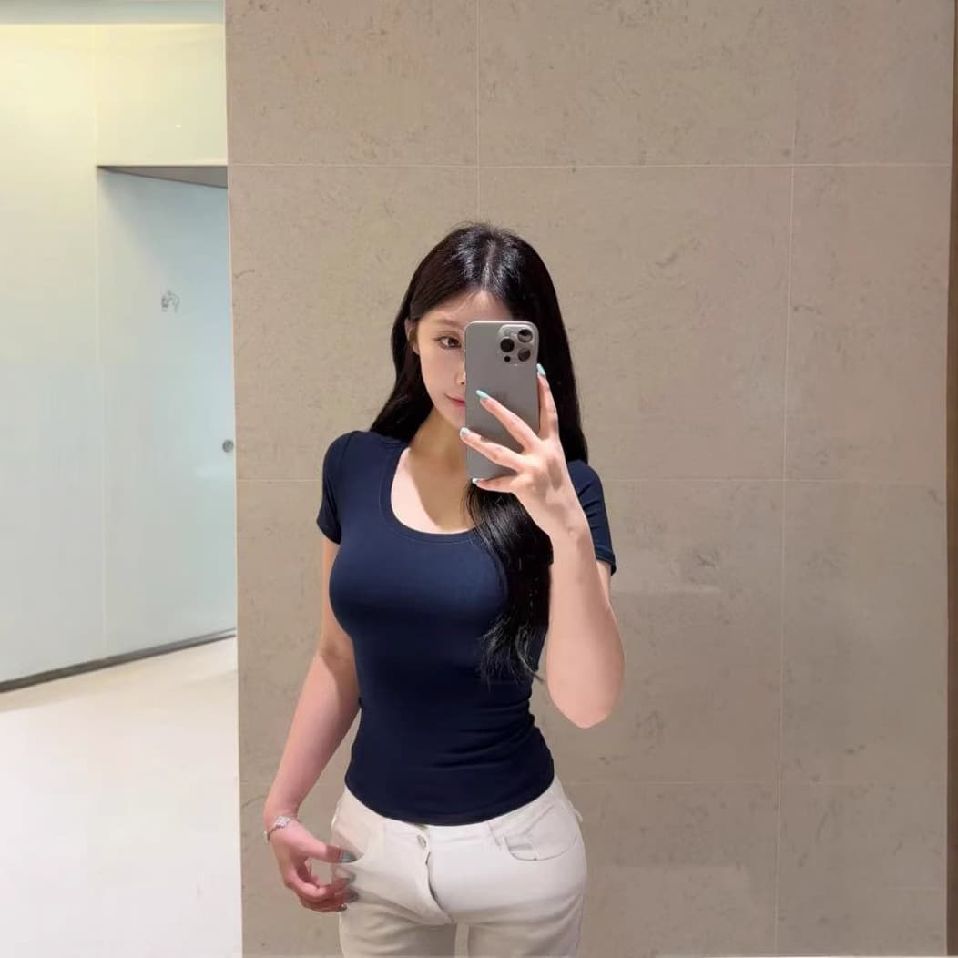 skims cotton jersey Kardashian short-sleeved T-shirt elastic slim bottoming slimming spring and summer 1