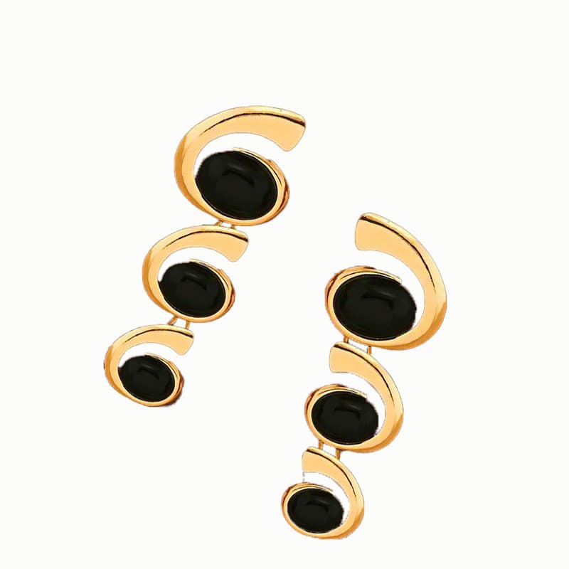 European and American elegant women's European and American inlaid oval earrings best-selling daily wear earrings cross-border fashion personality 6