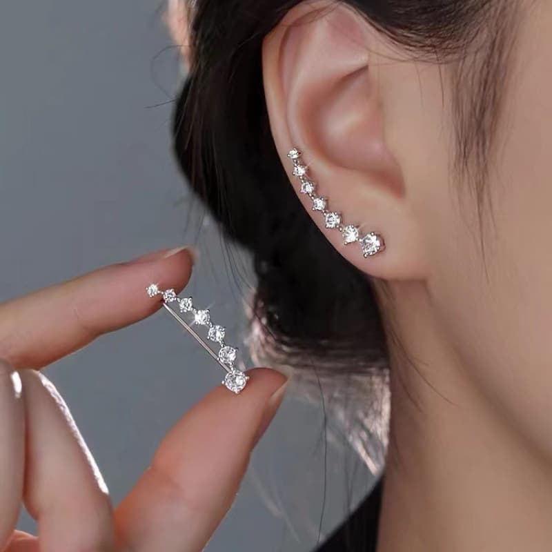 Cross-border Big Dipper zircon earrings, light luxury and high-end diamond earrings, caterpillar earrings, Yiwu jewelry wholesale 4