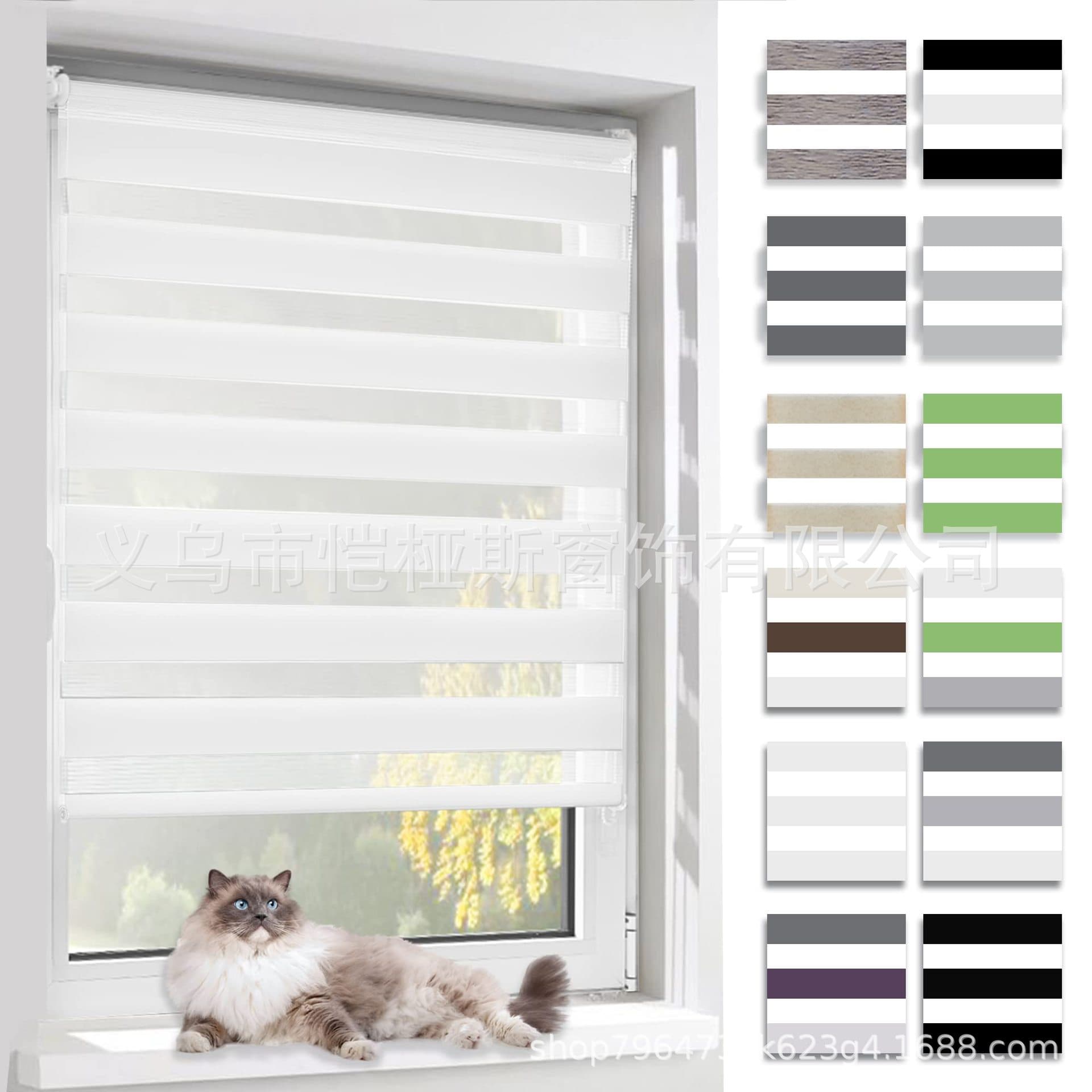 Manual roller curtains, punch-free zebra blinds, roller blinds, gauze curtains, finished gauze curtains, roller blinds 4