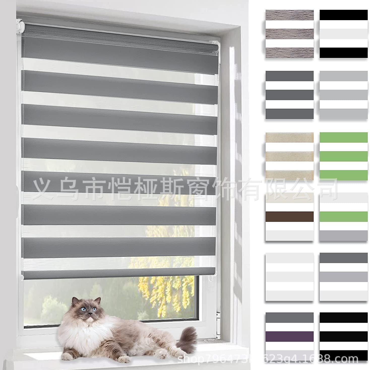 Manual roller curtains, punch-free zebra blinds, roller blinds, gauze curtains, finished gauze curtains, roller blinds 1