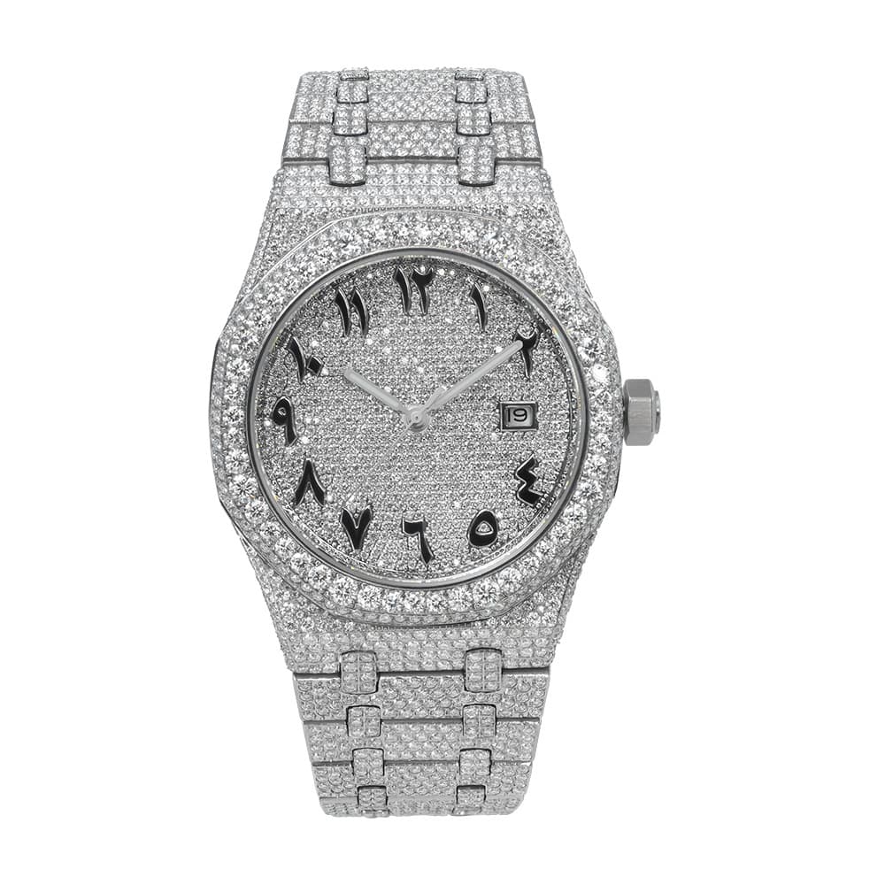 Stainless steel moissanite explosive fully automatic mechanical men's watch luxury moissanite fashion hip-hop watch for men 4