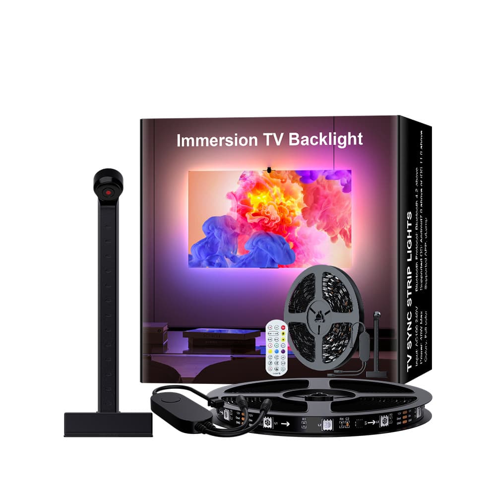 Cross-border Bluetooth APP sensor captures TV screen synchronization smart remote control RGB colorful LED atmosphere light strip 6