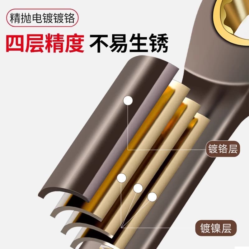 Two-way ratchet wrench, plum blossom open dual-purpose wrench, industrial-grade quick wrench set, extended and thickened gear wrench 5