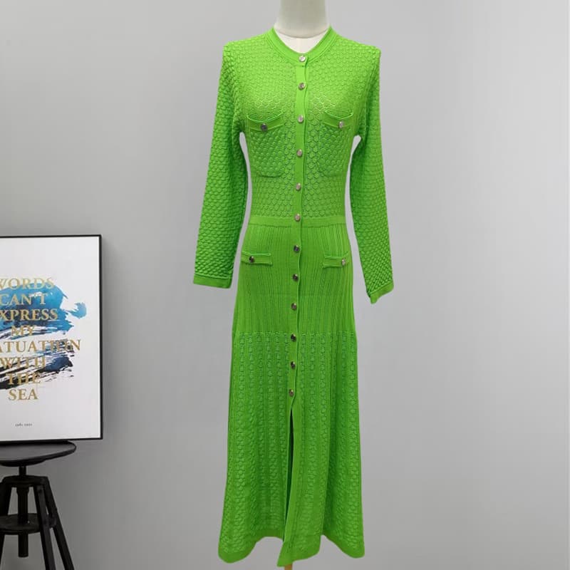 2026 summer cross-border French new style single-breasted fashionable elegant slimming celebrity sleeveless knitted dress women's long skirt 9