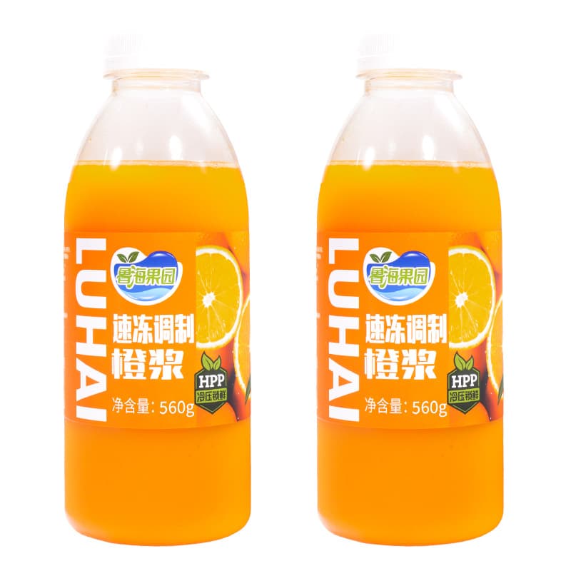 Luhai HPP quick-frozen orange pulp bottled 1kg fruit-free orange juice orange C American sparkling water coffee milk tea raw materials 9