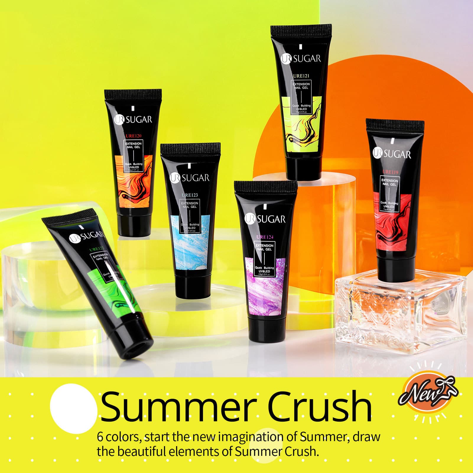 URSUGAR cross-border nail polish fluorescent extension gel set paper-free tray painless luminous nail extension gel 3