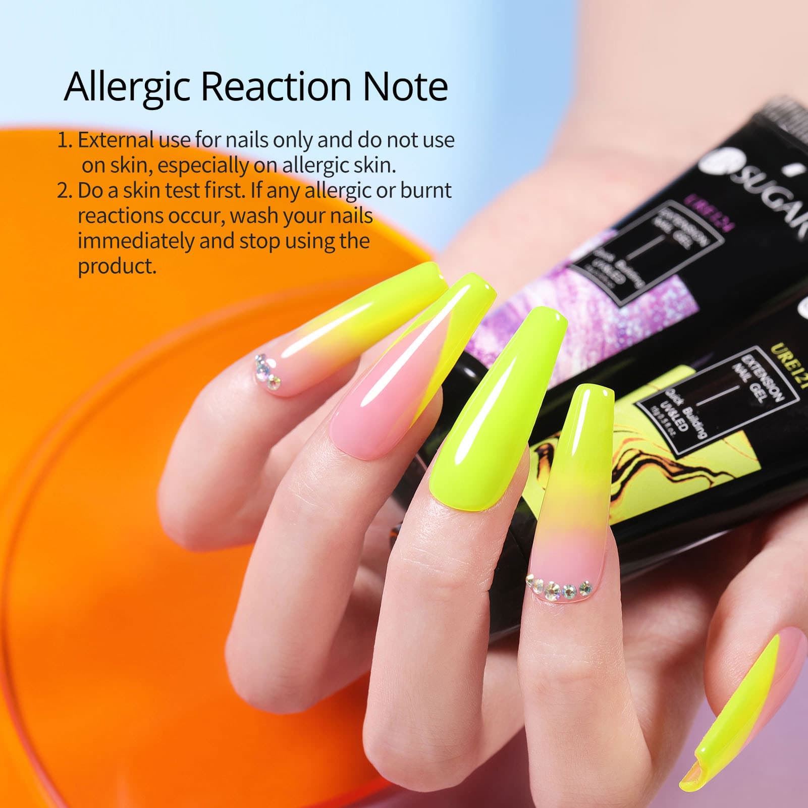 URSUGAR cross-border nail polish fluorescent extension gel set paper-free tray painless luminous nail extension gel 4