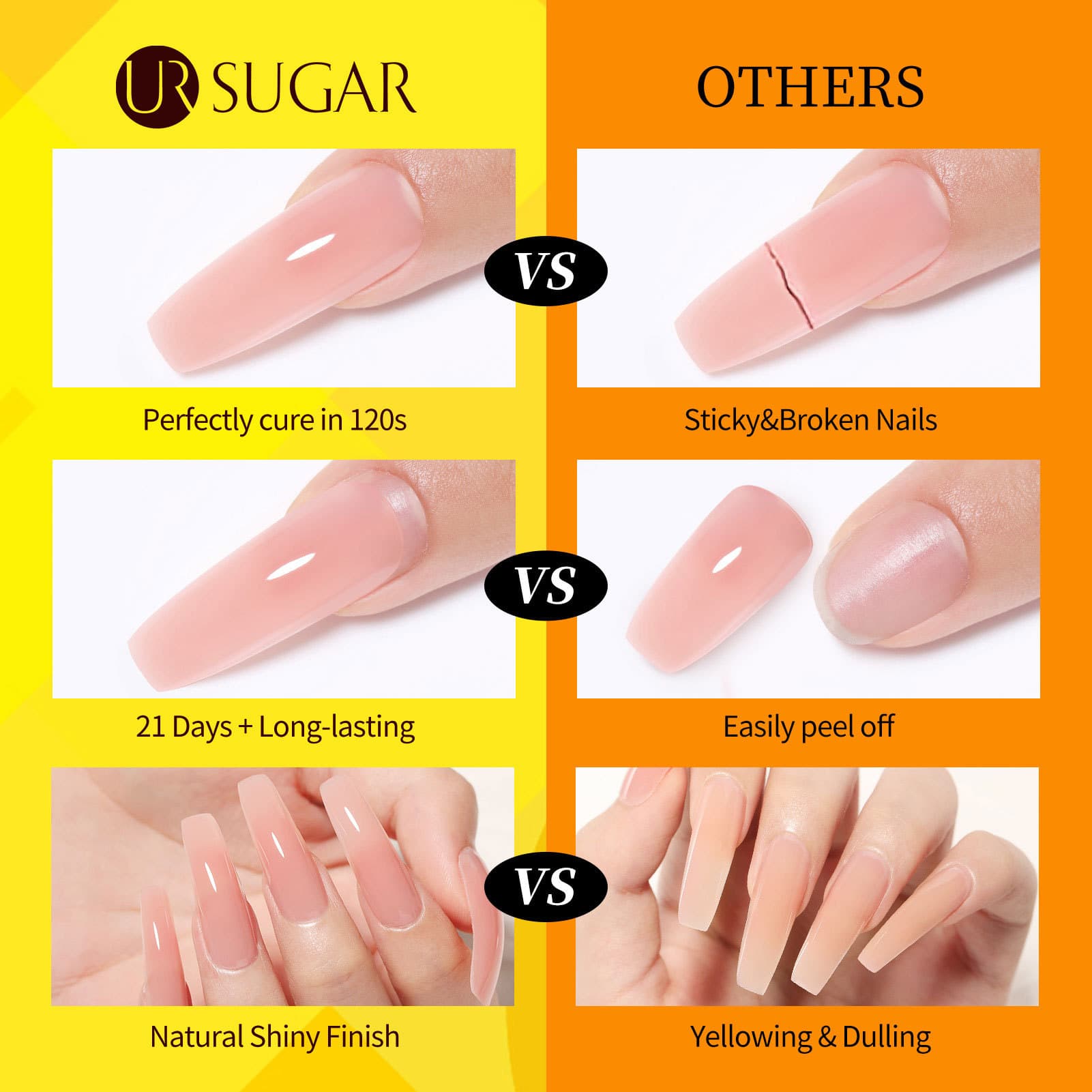 URSUGAR cross-border nail polish fluorescent extension gel set paper-free tray painless luminous nail extension gel 6