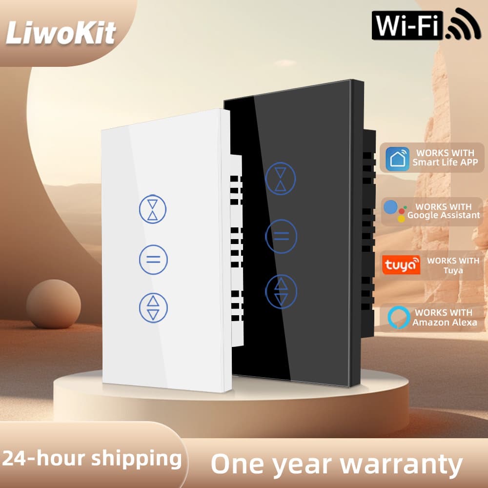 US standard WiFi curtain smart switch Tuya smart home APP remote control wall switch 1