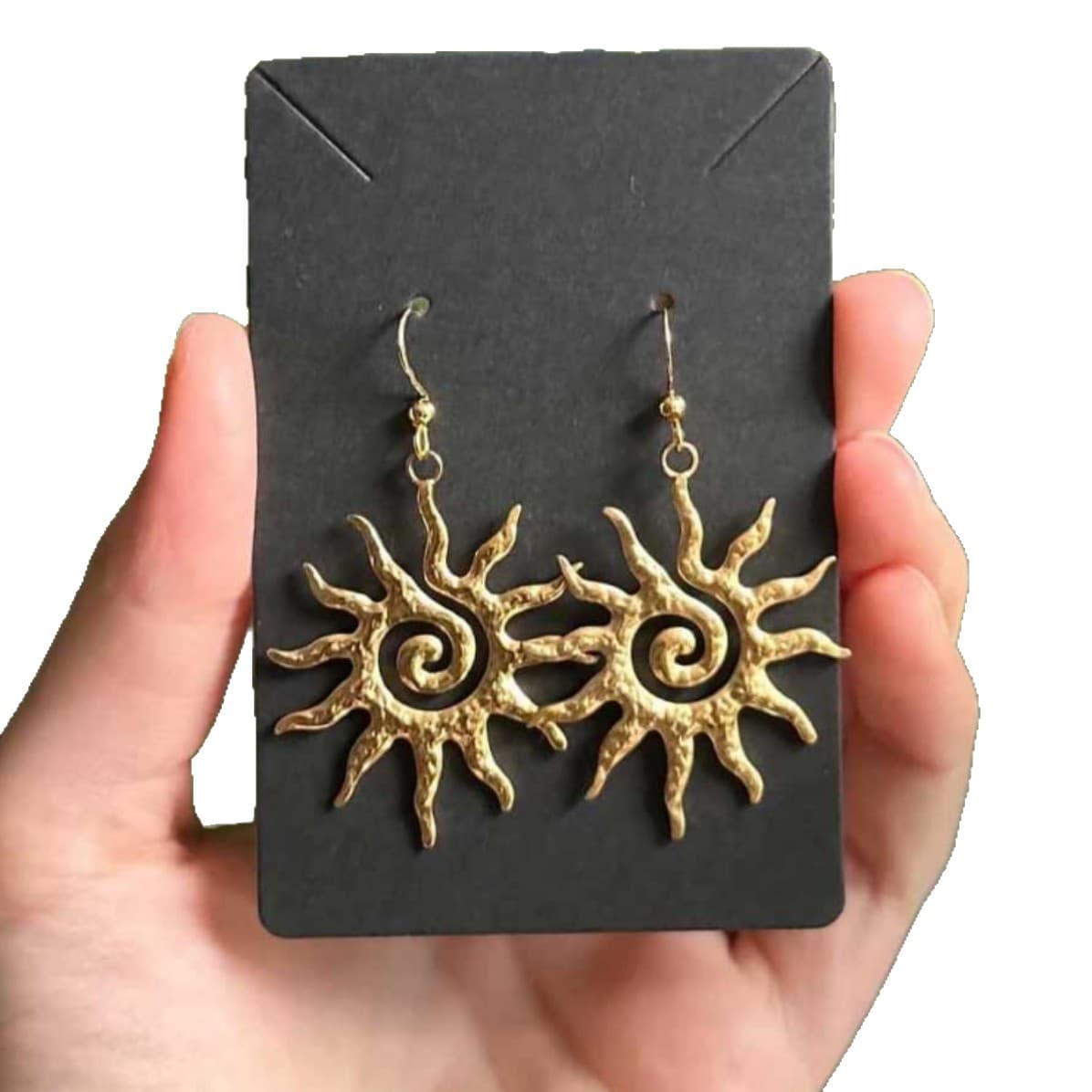 Stainless steel sun earrings gold lightweight earrings bohemian starlight sun and moon aesthetic earrings wholesale 6