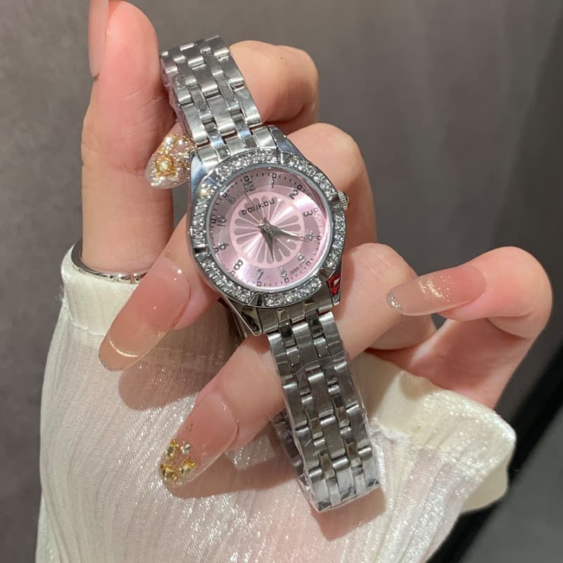 DOUKOU watch women's small fresh blue daisy diamond small dial exquisite women's watch cross-border best-selling quartz watch 4