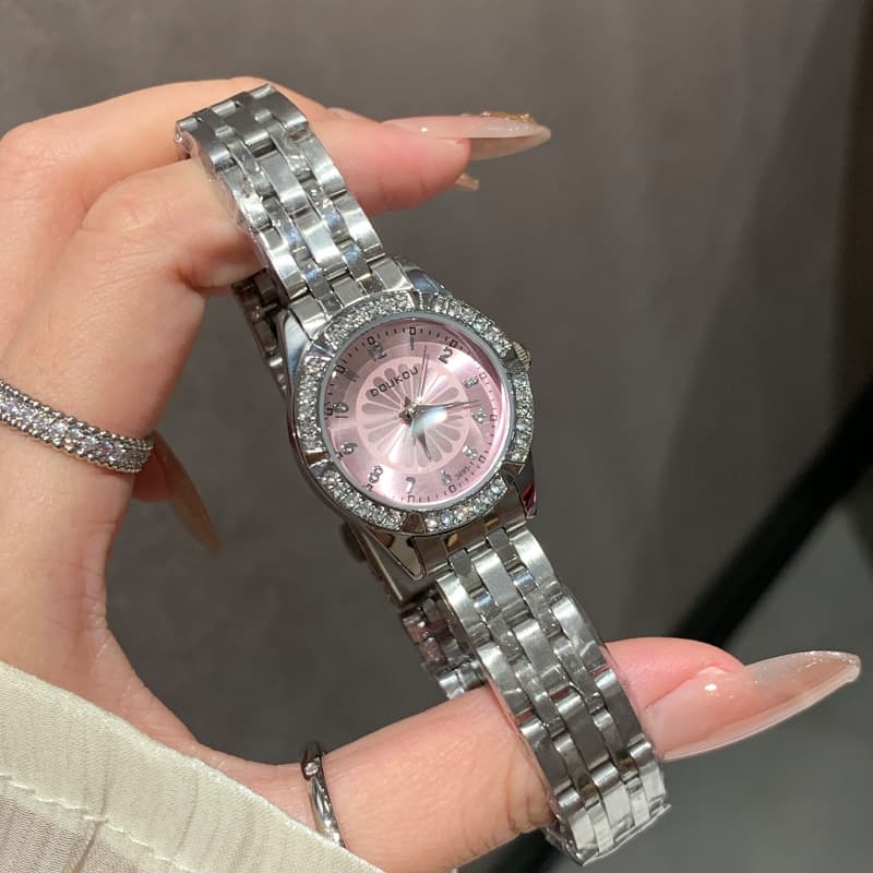 DOUKOU watch women's small fresh blue daisy diamond small dial exquisite women's watch cross-border best-selling quartz watch 8
