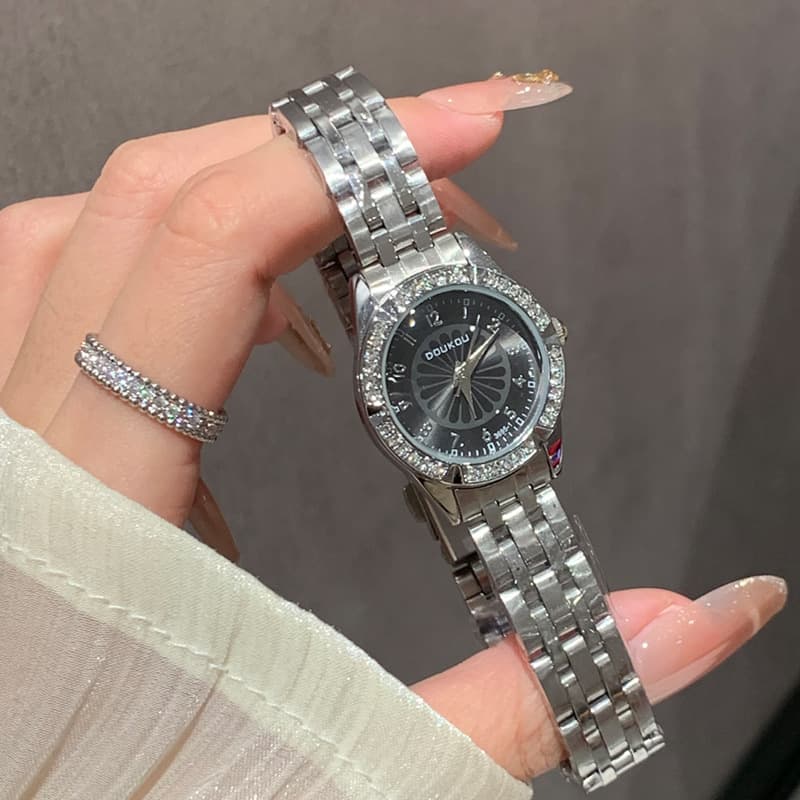 DOUKOU watch women's small fresh blue daisy diamond small dial exquisite women's watch cross-border best-selling quartz watch 10