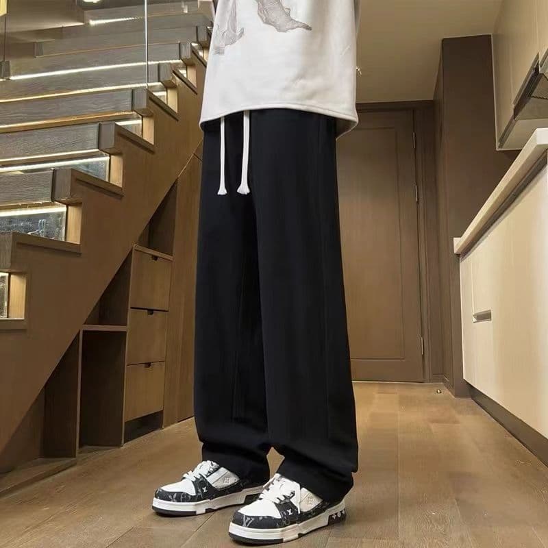 Pants men's summer thin loose simple wide-leg trousers ins sports straight casual trousers casual and versatile 8