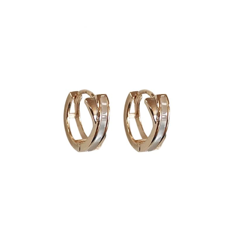 Natural shell earrings for women, light luxury and high-end hoop earrings, cross gold-plated retro versatile earrings 6