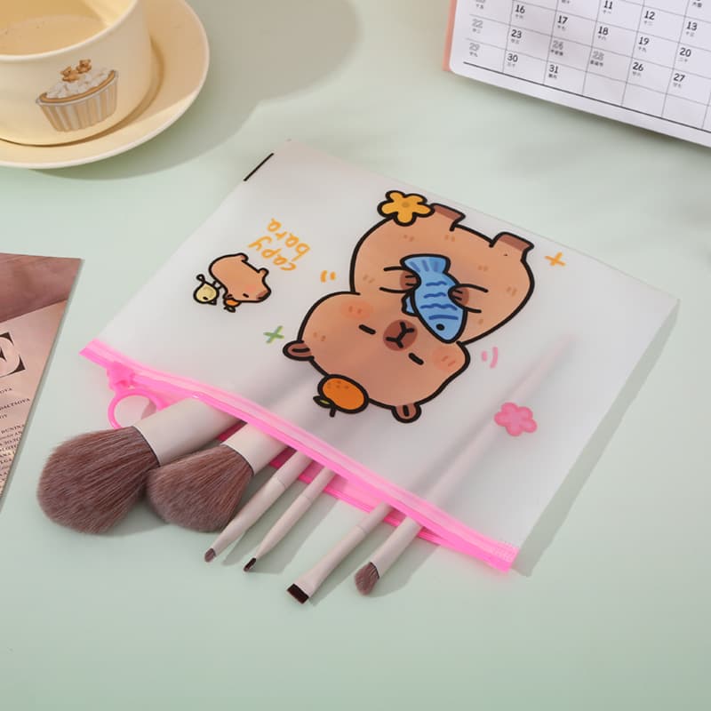 Spot Capibara large-capacity zipper bag cute cartoon travel storage bag sense cosmetics packaging bag 3