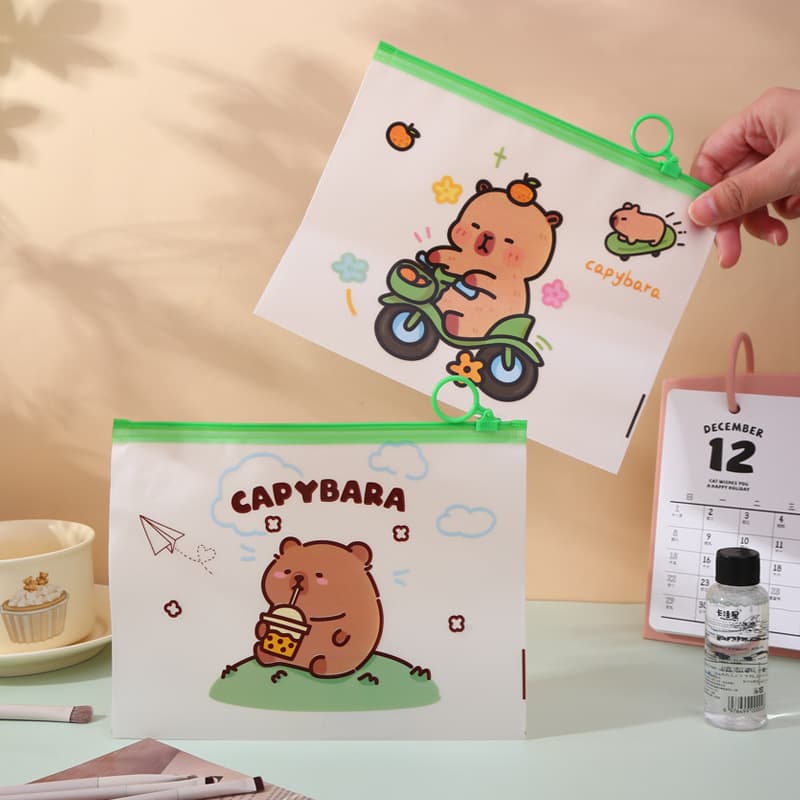 Spot Capibara large-capacity zipper bag cute cartoon travel storage bag sense cosmetics packaging bag 4