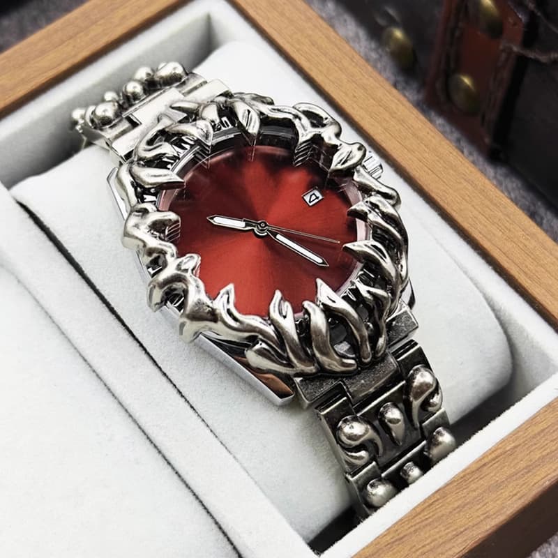 Carefully selected niche original alabaster style retro y2k high-end men's watch special-shaped claw bead mesh watch 1