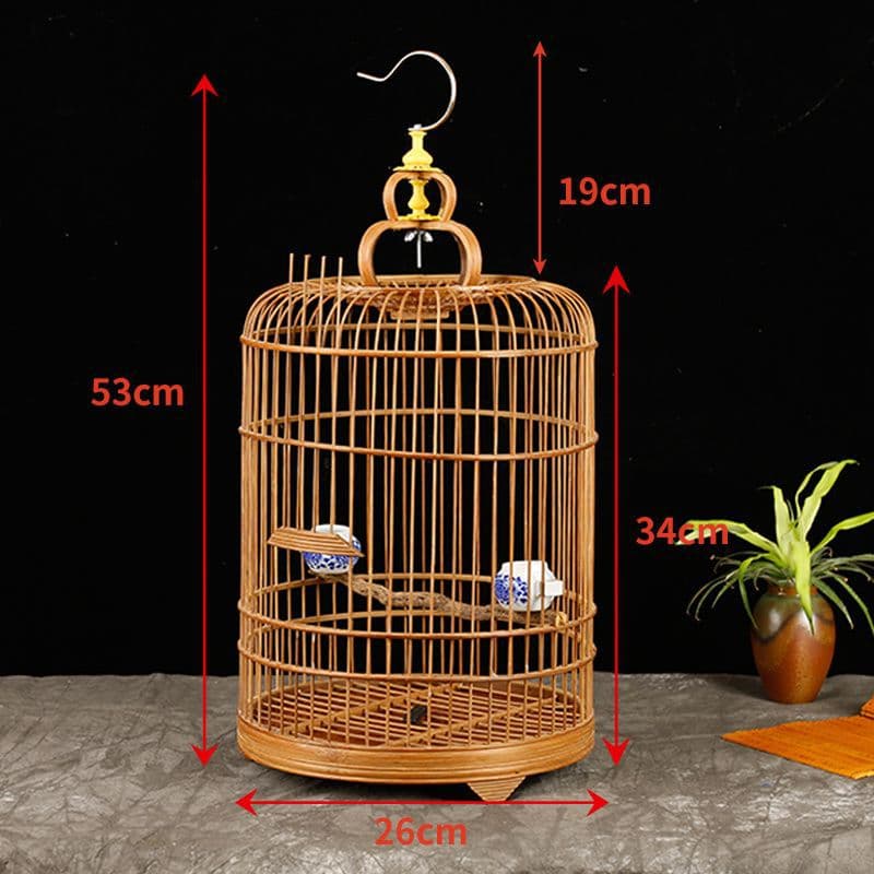 New Purple Bamboo Round Cage Jade Birdcage Linen Cage Oriole Cage Hibiscus Birdcage Pearl Canary Birdcage Golden Blue Birdcage 4