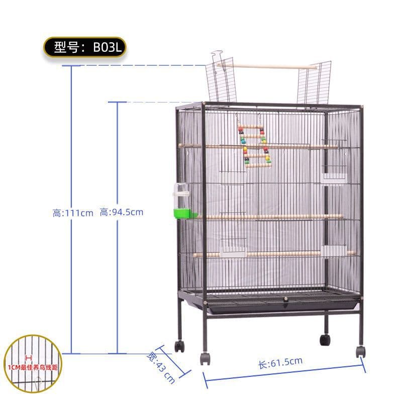 Pet Cage Di Large Bird Cage Parrot Cage Extra Large Villa Myna Myna Black Phoenix Peony Tiger Skin Breeding Cage Home 6