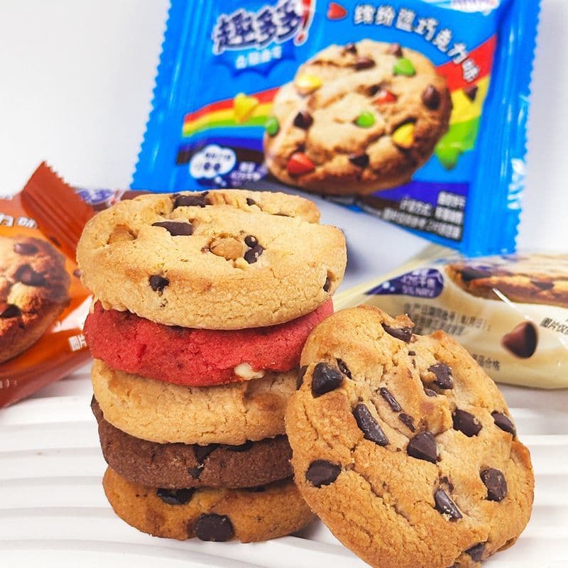 Quduoduo Cookies, Crispy Cookies, Colorful Big Dirty Dark Chocolate Flavored Small Packaging Snacks 5