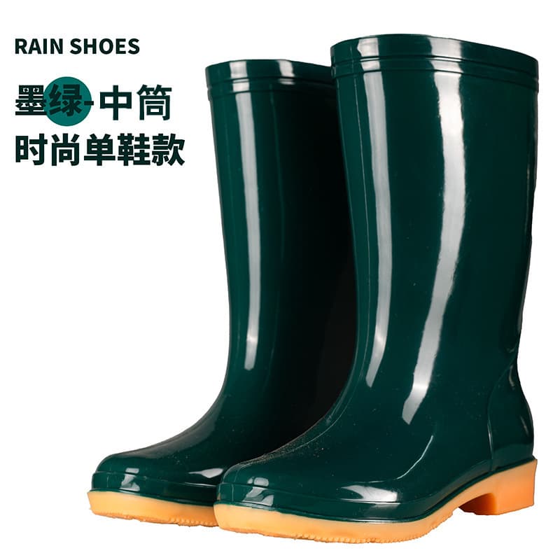 Foreign trade women's adult rain boots, high tube, medium tube, waterproof anti-slip rubber shoes with cotton, kitchen work rain boots, Taobao hot style 10