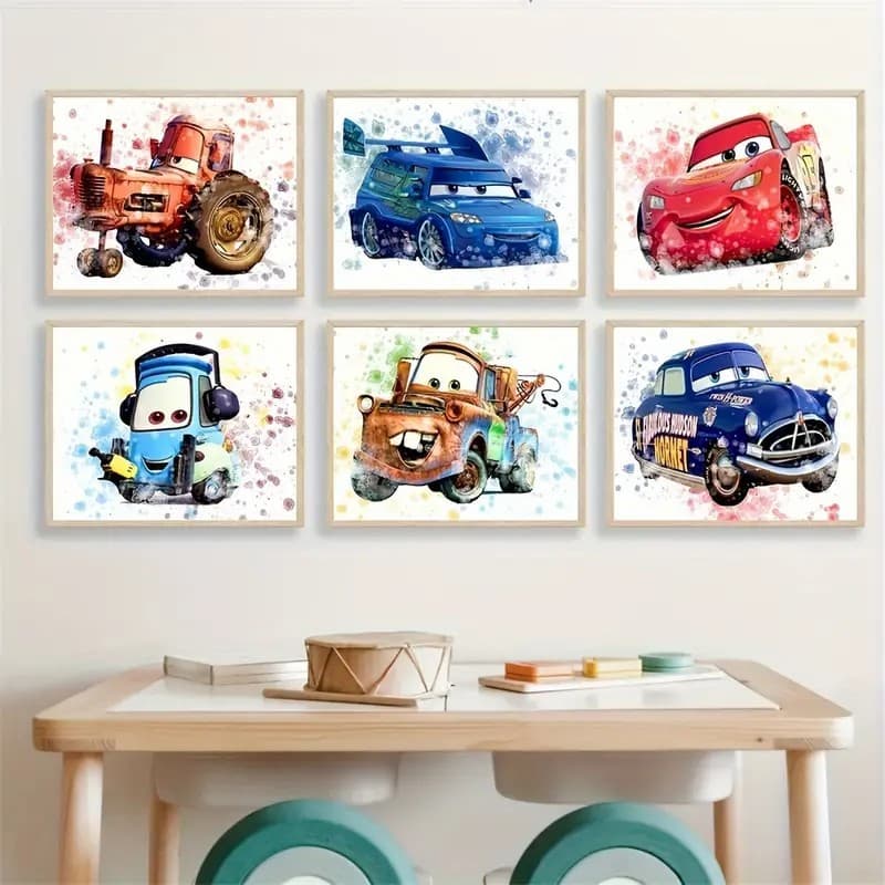 Amazon car cartoon movie poster art poster background wall bedroom living room home decoration art painting 3
