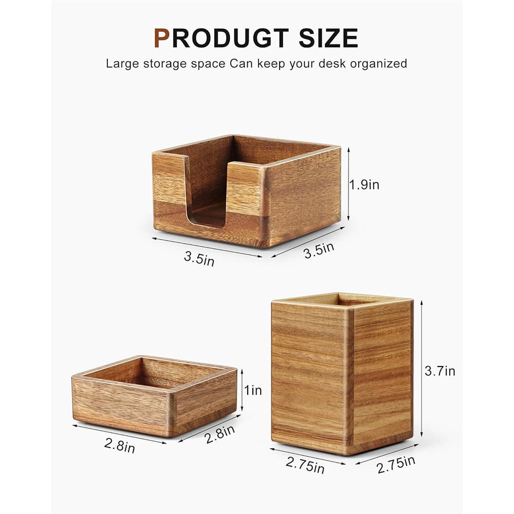 Wooden desk storage rack, book holder, gel pen organizer, desktop memo note holder, pen holder 4