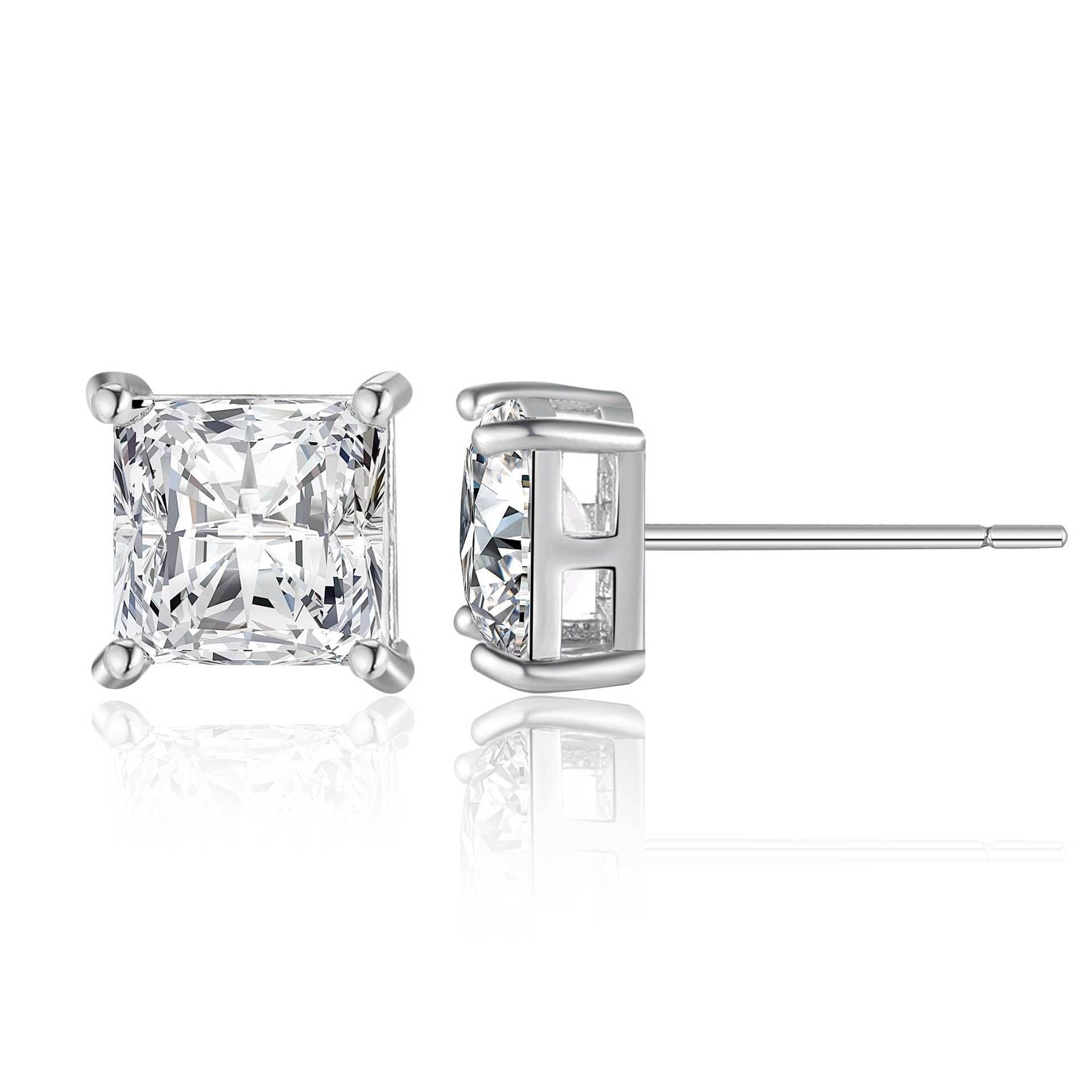 Amazon's popular micro-inlaid zirconium round bag square bag earrings fashionable simple high-end single pair set earrings niche 10