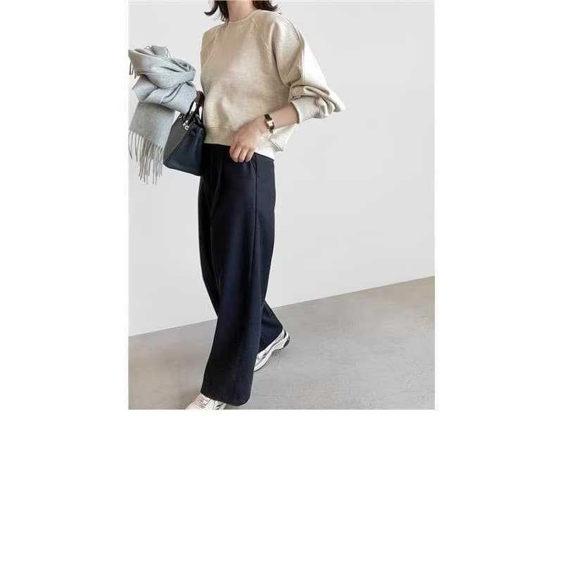 Women's sweatshirt new style 2026 hot style fashionable spring and autumn velvet thickened short gray top for small people spring 6
