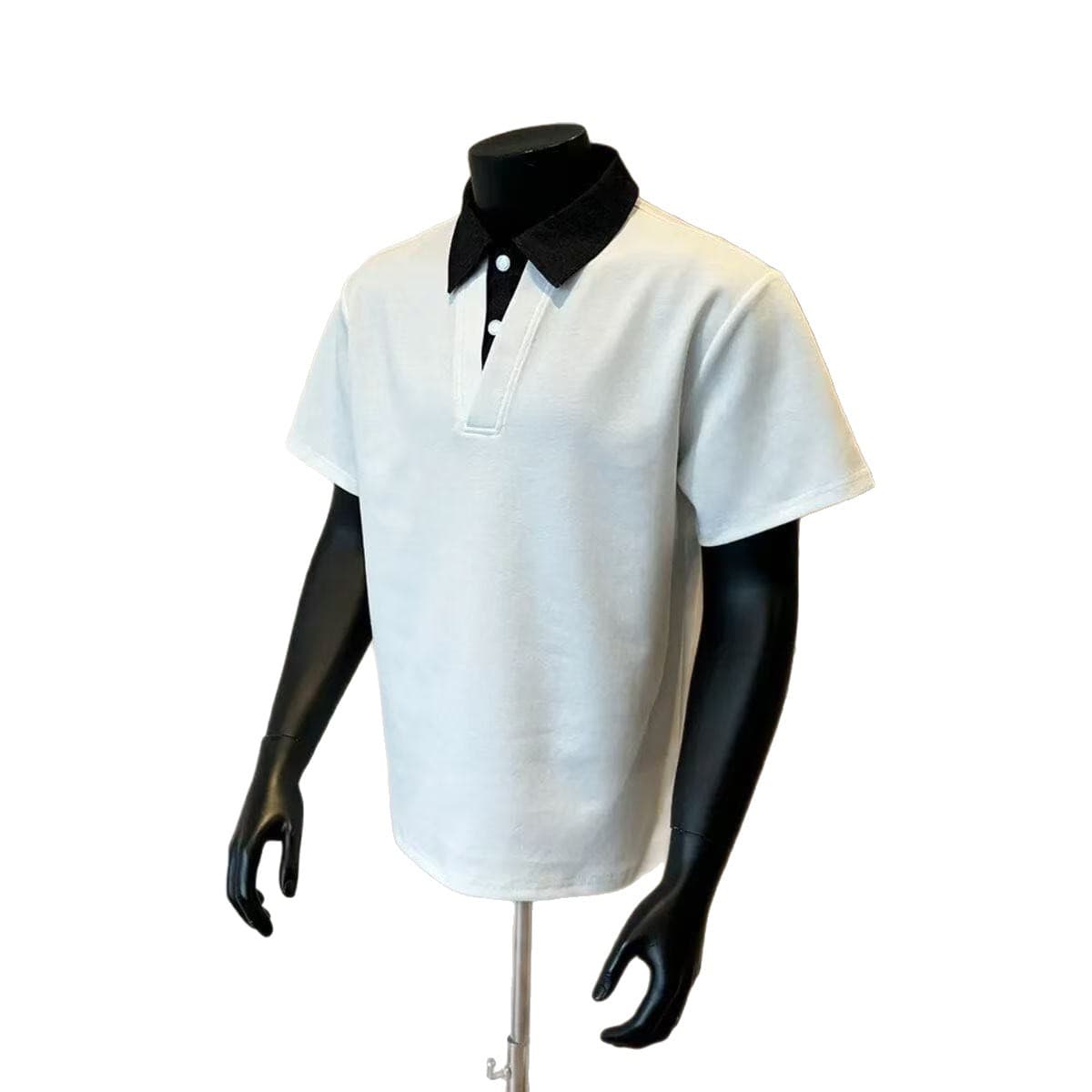 Fake two-piece polo collar short-sleeved men's high-end handsome lapel shirt T-shirt summer cleanfit right shoulder half sleeve 6