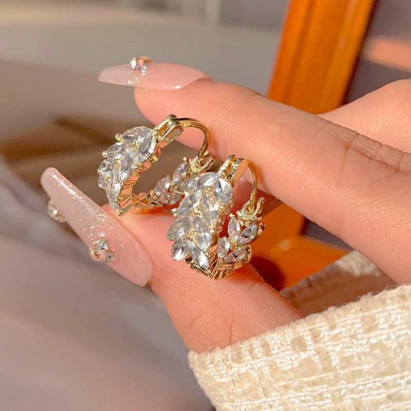 Korean style fashion high-end diamond earrings wheat ears temperament earrings feminine temperament niche internet celebrity simple fashion earrings 2