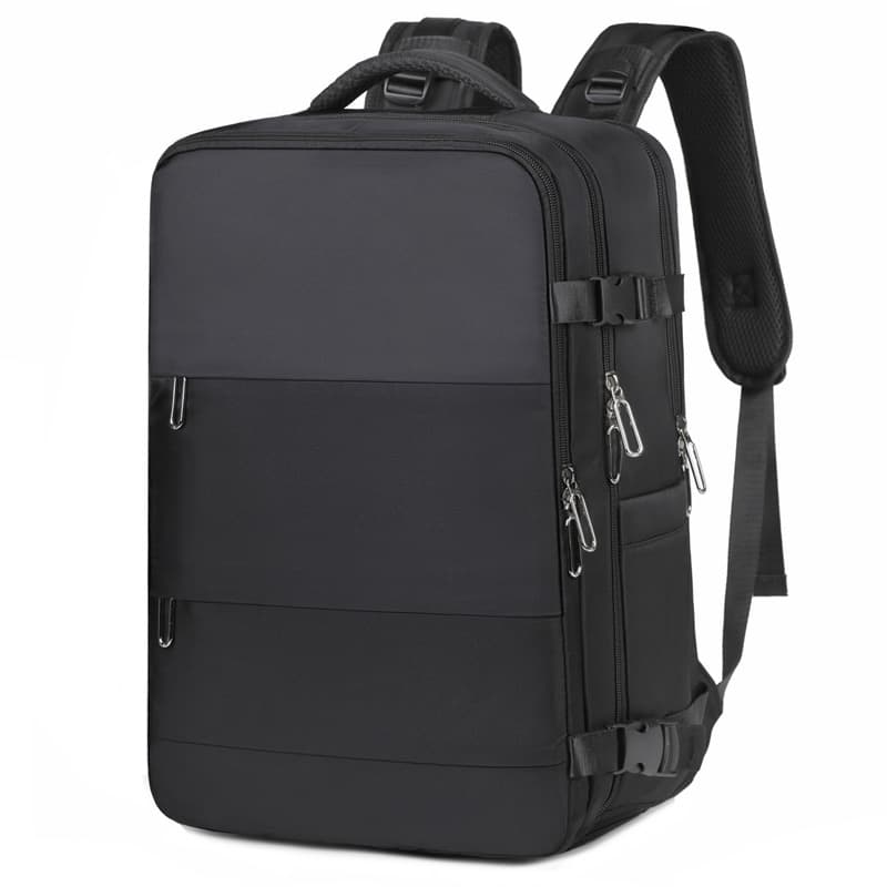 New business trendy laptop bag, large capacity travel bag, multi-layer double zipper casual backpack 9