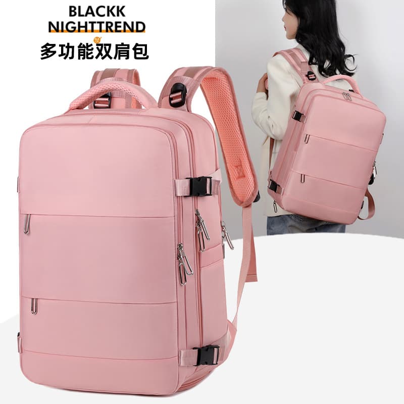 New business trendy laptop bag, large capacity travel bag, multi-layer double zipper casual backpack 1