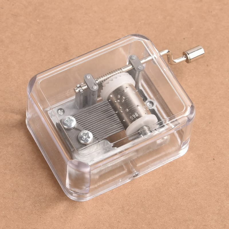 Hand cranked acrylic music box music box kindergarten DIY toys creative furniture ornaments birthday holiday gifts 4