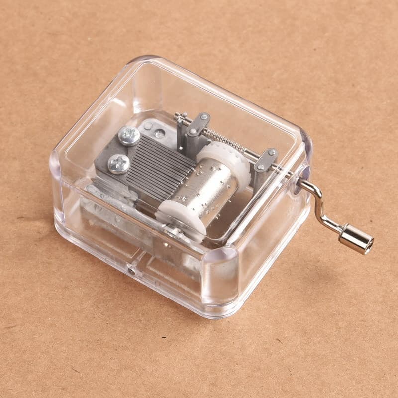 Hand cranked acrylic music box music box kindergarten DIY toys creative furniture ornaments birthday holiday gifts 5