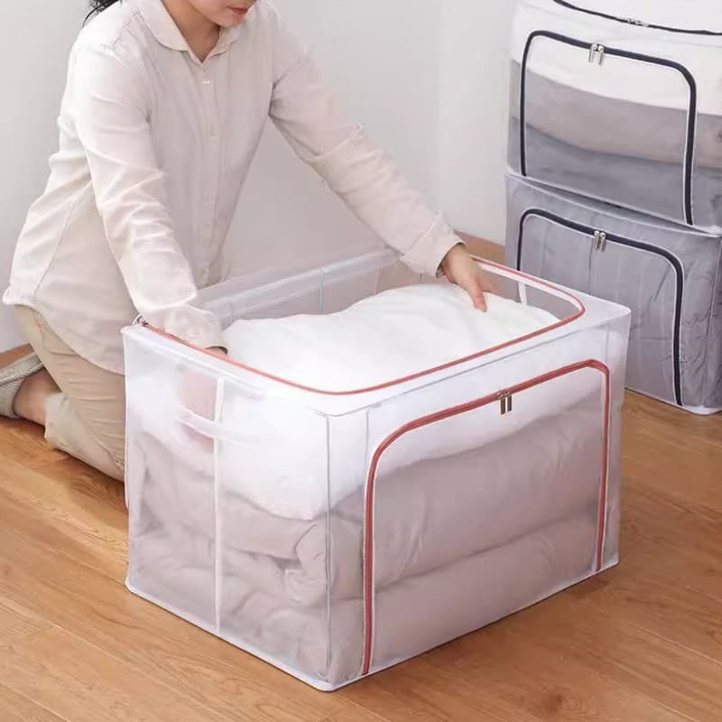 Transparent clothes storage box household large-capacity wardrobe clothing box dormitory organizing box bag storage artifact 3