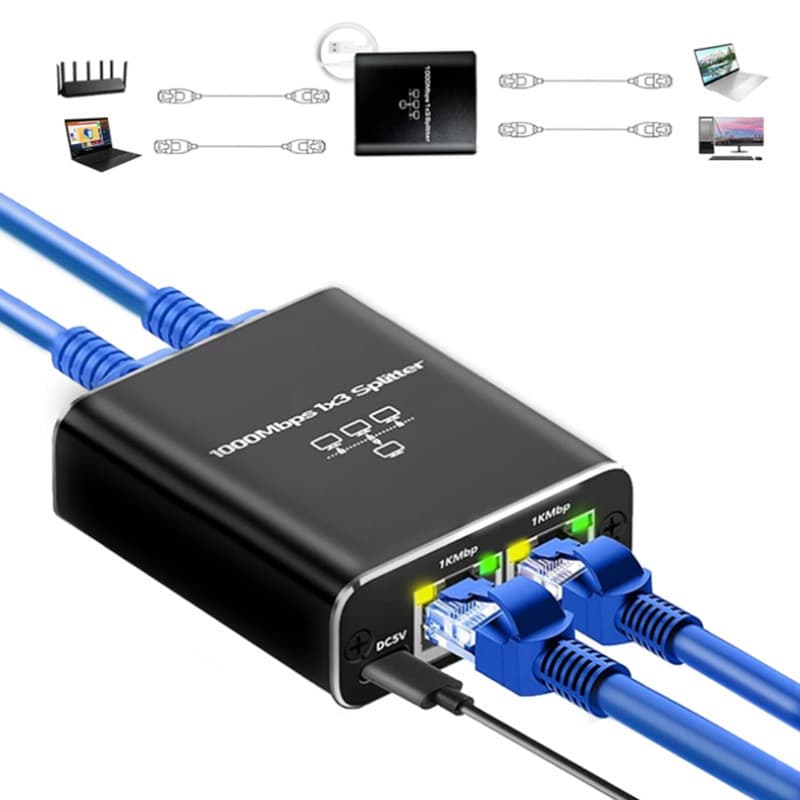 High-speed Gigabit plug-and-play network distributor computer broadband router switch one-minute multi-port splitter 10