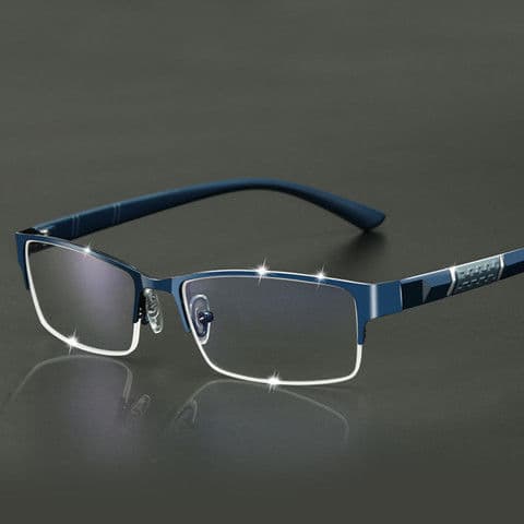 New men's myopia glasses, anti-blue light, computer and mobile phone with prescription flat mirror, fashionable half-frame goggles for men 2