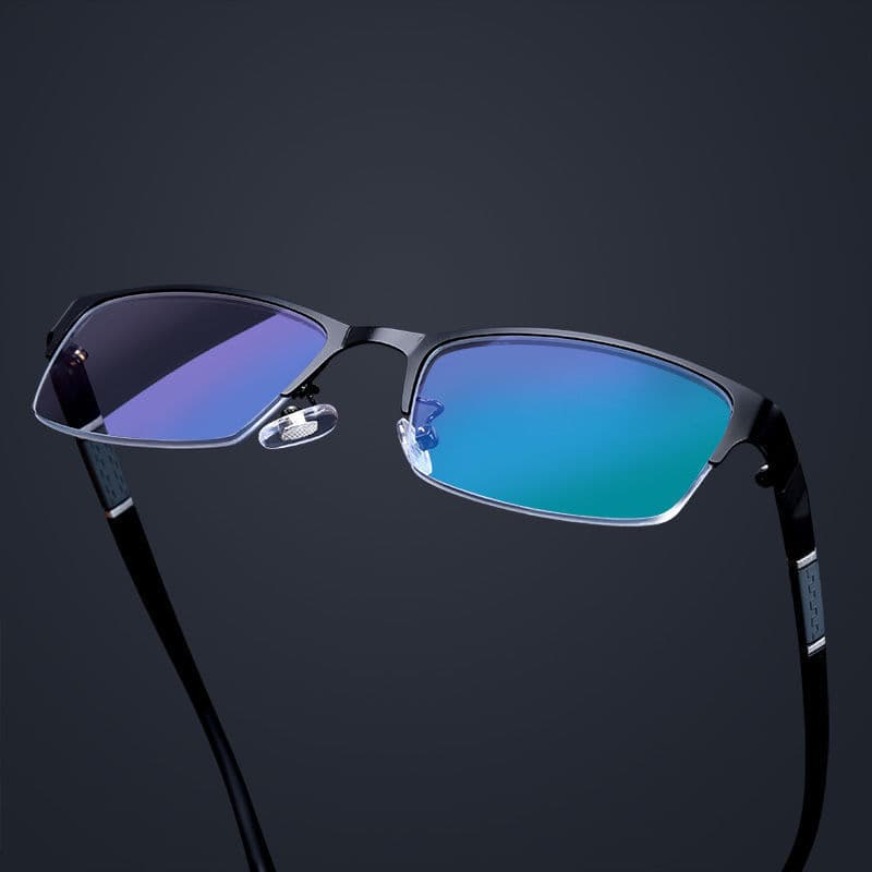 New men's myopia glasses, anti-blue light, computer and mobile phone with prescription flat mirror, fashionable half-frame goggles for men 5