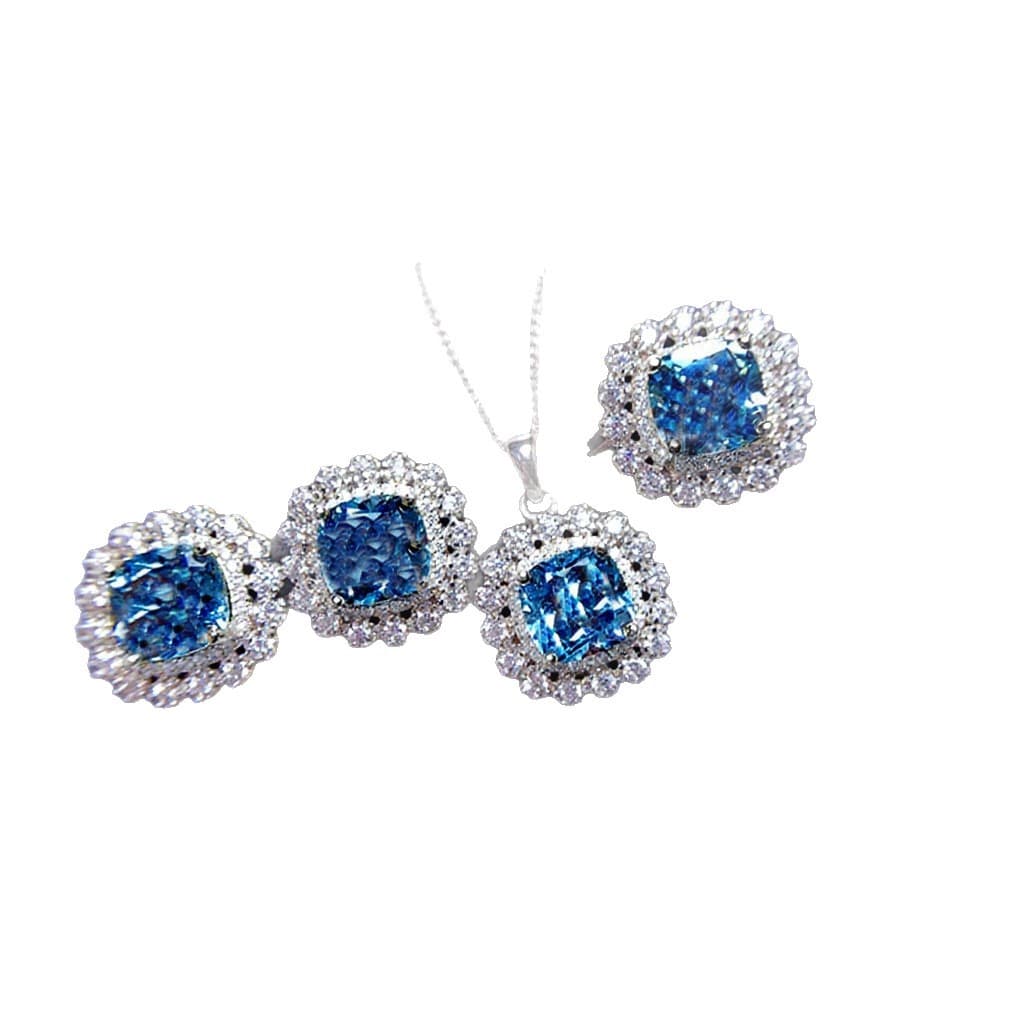 Cross-border live broadcast new high-end light luxury high-quality set earrings necklace ring jewelry spot wholesale 6