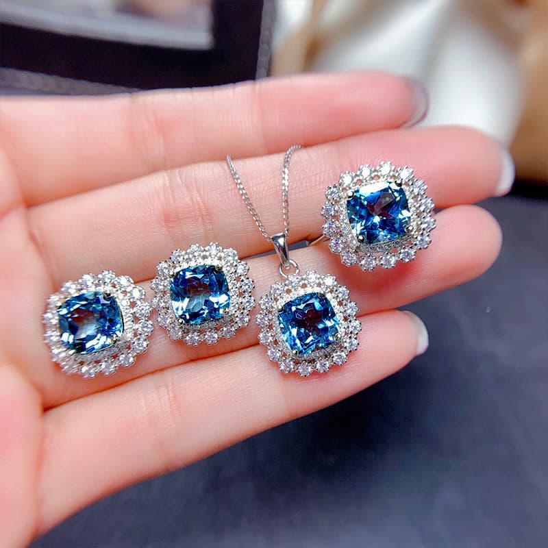 Cross-border live broadcast new high-end light luxury high-quality set earrings necklace ring jewelry spot wholesale 10